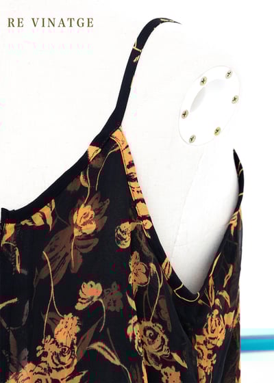 橘子花茶黑色雪紡細肩長洋裝9