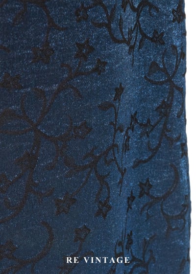 藤蔓藍光銀河優雅細肩帶長洋裝9