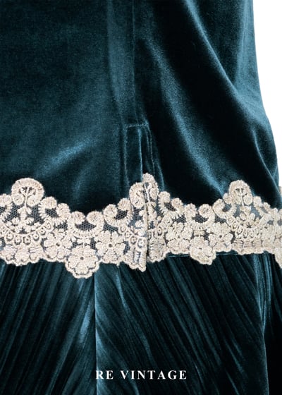 套裝組合 -深湖水綠壓褶絨布背心7