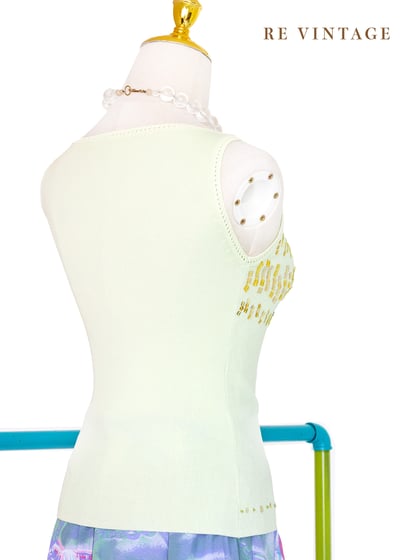 情人果綠小方格亮片針織背心6