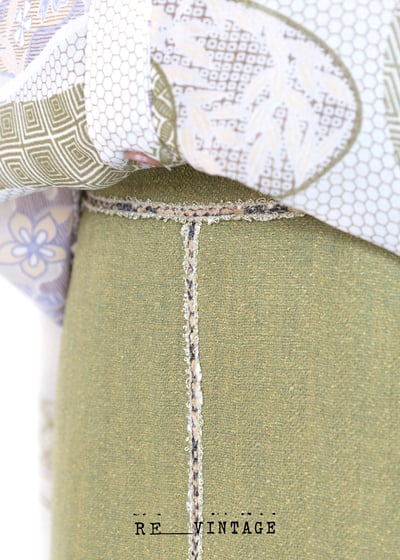 草綠色氣質不規則下擺中長裙7