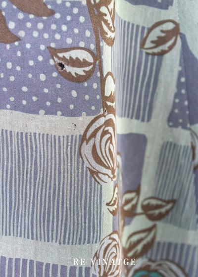 玫瑰藤蔓霧面藍綠色格紋棉質中長裙（~26）10