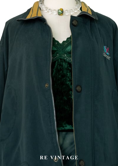 城市獵人 - 百搭墨綠寬鬆夾克外套3