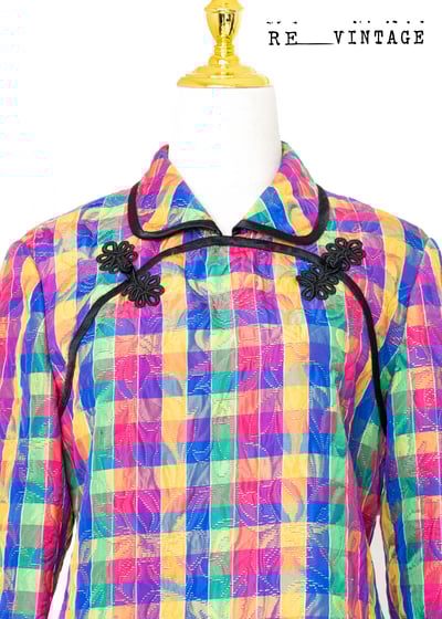 彩虹小格紋旗袍式上衣3