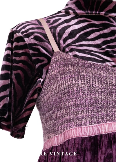 暗夜蝴蝶迷幻紫絨布蕾絲小洋裝7