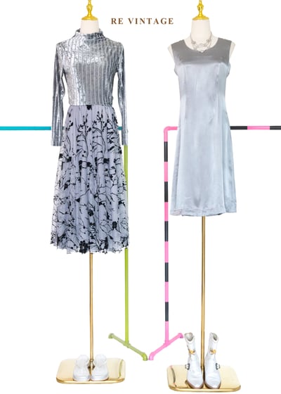 黑灰枝葉紋理紗質蓬裙(25-35")2