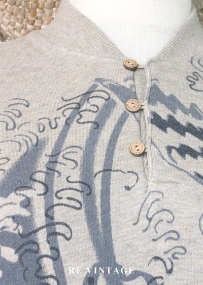 灰藍の浪花米棕色背心7