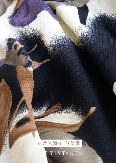 神秘紫花復古冷靜短袖上衣11