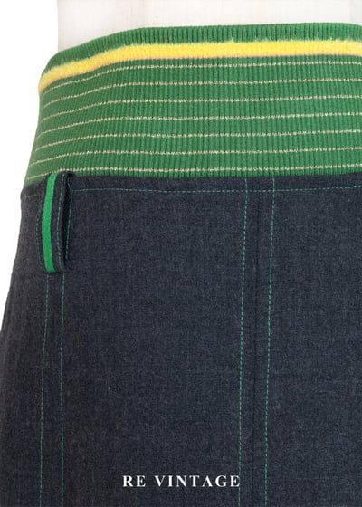 鮮綠撞色明線壓褶美裙（28"）8