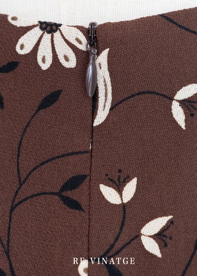 巧克力棕小白花長裙8