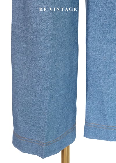 香港製 - 裁縫師的草稿幾何車線單寧長褲（28"）11