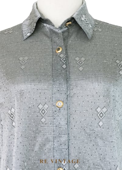 冷灰民族圖騰短袖洋裝7