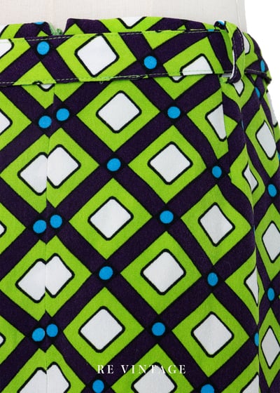 螢光異世界菱格紋短裙（28"）8