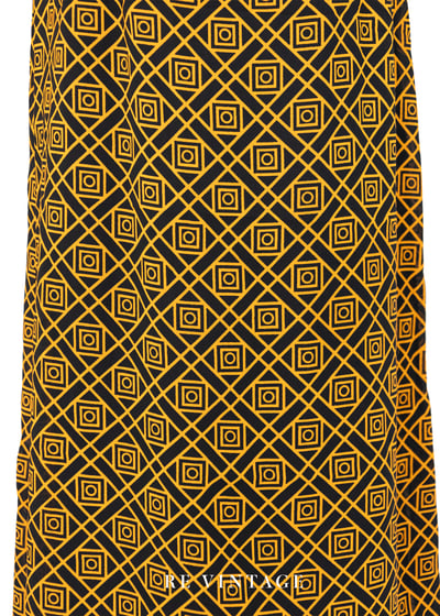 螢光橘小方格高腰長裙（24-28"）4