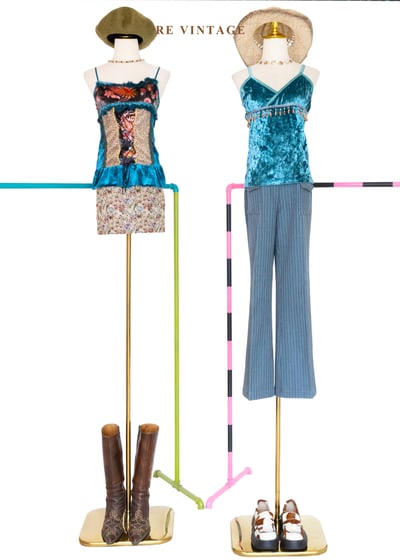 必備單品 - 街頭灰藍線條酷感長褲(30-32")2