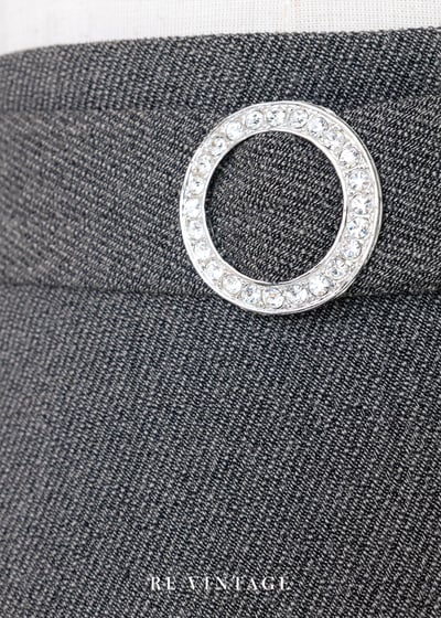 質感單品 - 鑽石小環高腰灰裙（27"）5