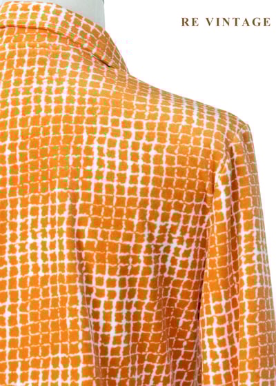 溫潤橘子細密方格紋絨布上衣9