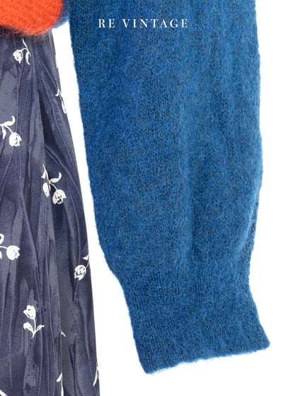 海洋藍藍彩色方塊海馬毛針織毛衣6