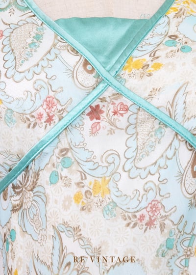 沖繩玻璃寶石色圖騰雪紡洋裝9