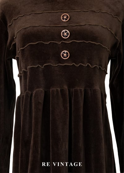 午夜可可 - 法式波紋絨布長洋裝4