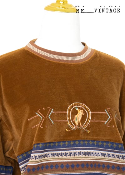 泰迪熊黃棕色圖騰套頭上衣9