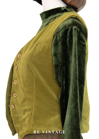 柔亮黃綠色絨布背心7