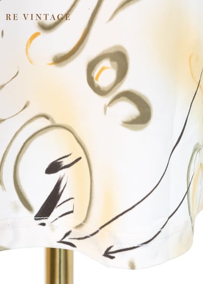 春天奶黃色手繪圖騰及膝裙（24-28"）6