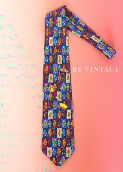 彩色Poker方塊領帶1