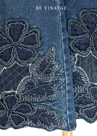 蕾絲小花刺繡漂亮牛仔褲（27"）8