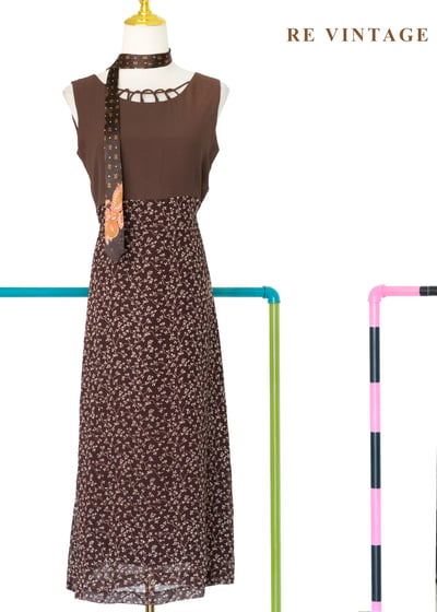 塞納河畔漫步 - 鏤空碎花長洋裝1