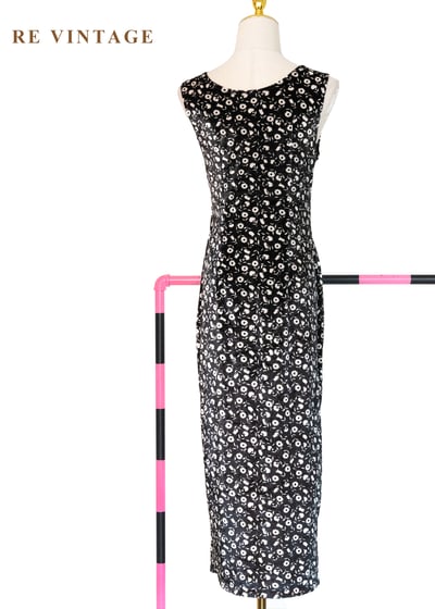 黑夜繁星花朵絨布洋裝10