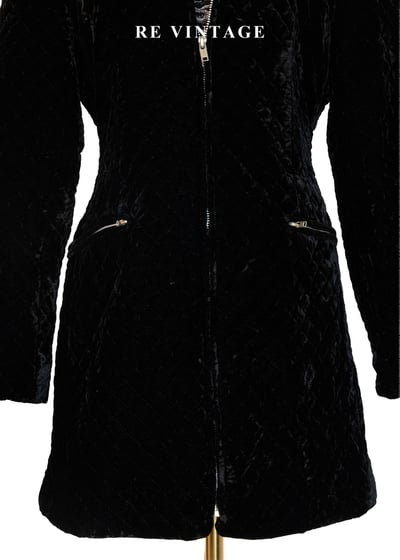 質感單品 - 沈黑菱格紋絨布迷你洋裝4