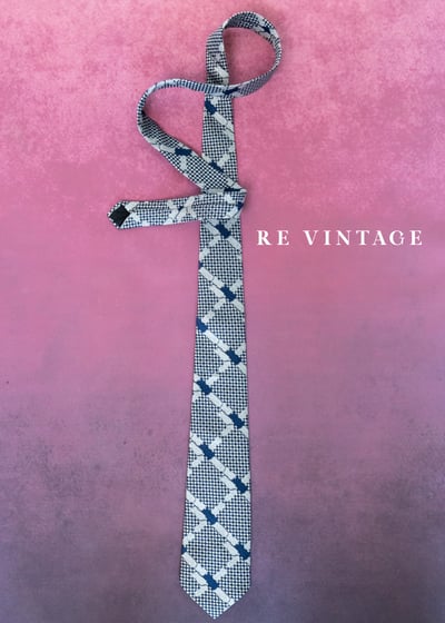 像素交織海藍菱格紋領帶5