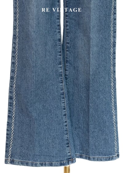 漫遊公路側邊編織圖騰牛仔褲（26"）4