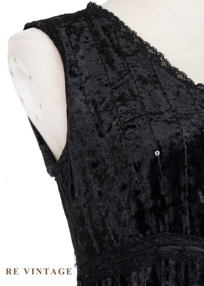 無聲流星黑絨迷你洋裝5