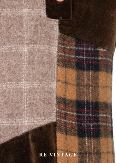 Brown patchwork 毛呢洋裝7