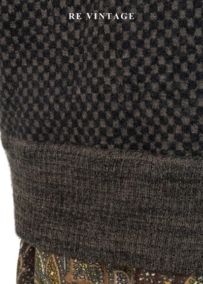 質感單品 - 黑棕色棋盤格毛料針織背心10