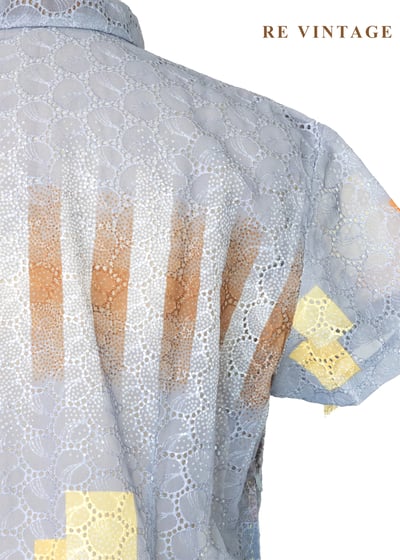 幾何迷蹤 - 藍灰色蕾絲旗袍洋裝13