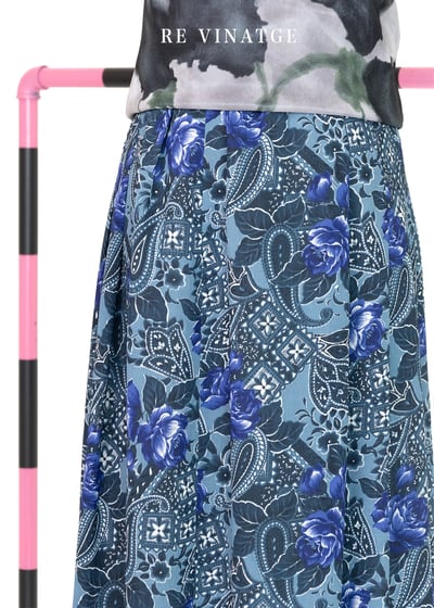 琉璃藍玫瑰花中長裙3