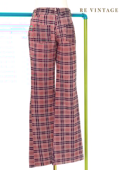 Peach Blossom 格紋中低腰單寧褲8