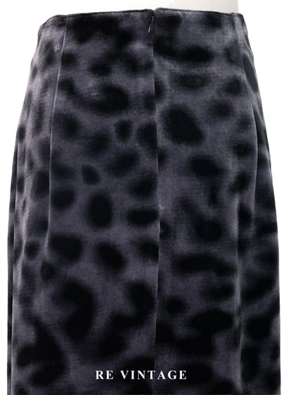 經典獸紋神秘紫灰色絨布長裙（27"）10