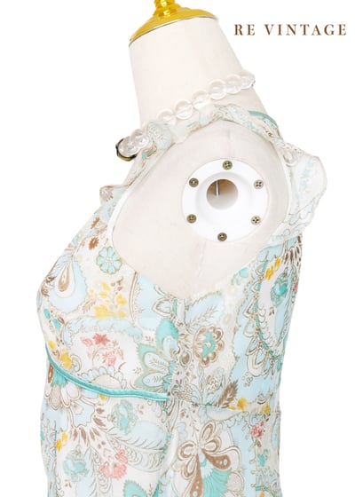 沖繩玻璃寶石色圖騰雪紡洋裝11