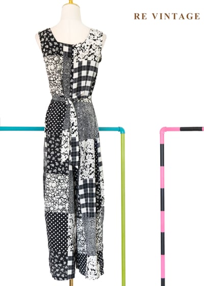 黑白故事拼圖 Patchwork 連身褲14