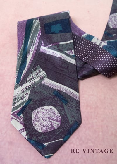 紫夜讀白幾何色塊主義領帶3