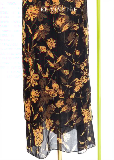 橘子花茶黑色雪紡細肩長洋裝5