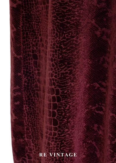 赤紅荒野鱷魚紋絨布長洋裝17