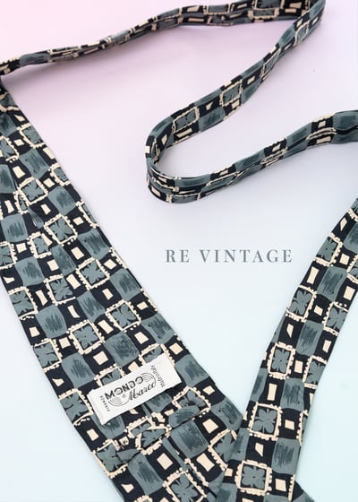 小白格藍小花領帶3