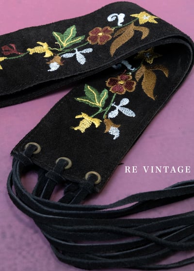 異國花園麂皮流蘇腰帶8