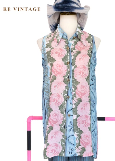 Rose Bloom 蔚藍天空玫瑰綻放長版背心1