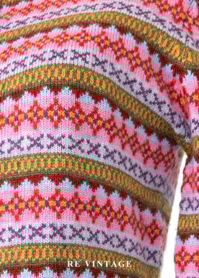 Fair Isle 圖騰霧粉色針織外套7